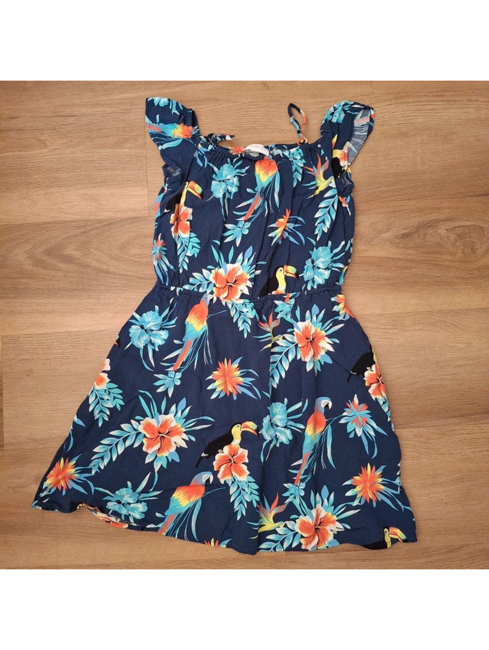 Summer! The Children's Place Tropical Floral Smocked Top Dress Girls L 10/12